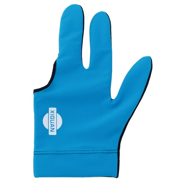 Blue Spandex Snooker Billiard Cue Glove Pool Left Hand Three Finger Accessory*ac